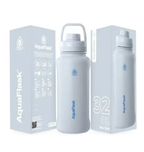 Aqua Flask Sports Water Bottle 946ml Arctic White AF-V184