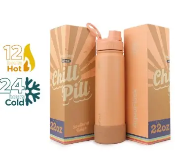 Aqua Flask Retro Water Bottle 650ml Chill Pill - Soothing Beige AF-V97