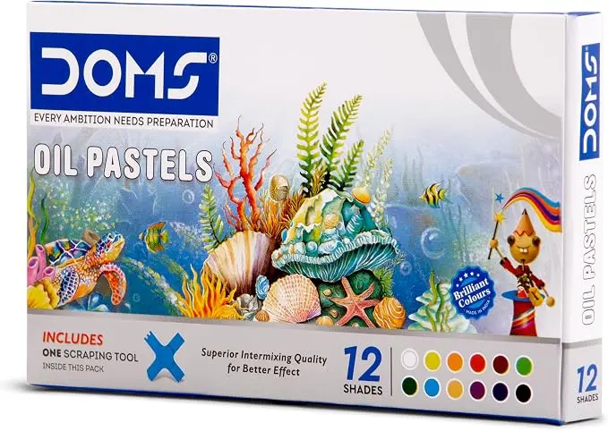 Doms Pastel Wax Crayons Set – 12 Colors