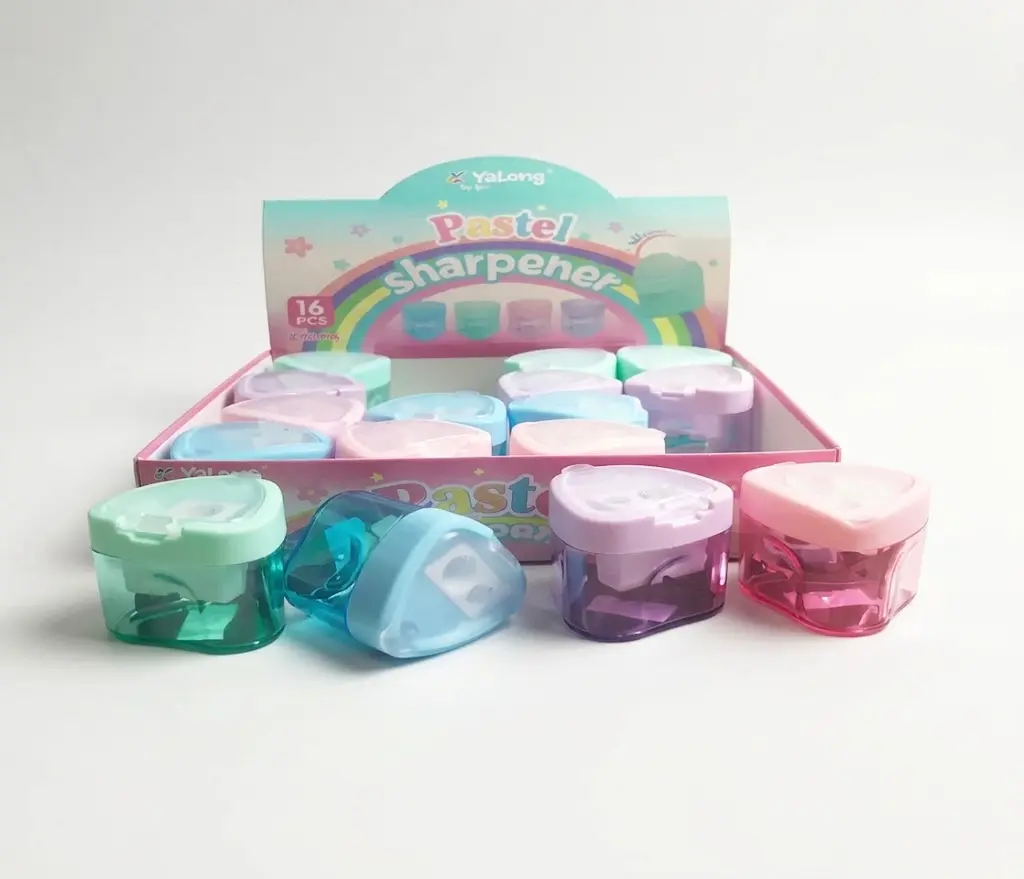 Yalong Heart-Shaped Plastic 2-Hole Pencil Sharpener