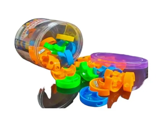 Yalong Jar with 60 Pieces Plastic Pencil Sharpeners