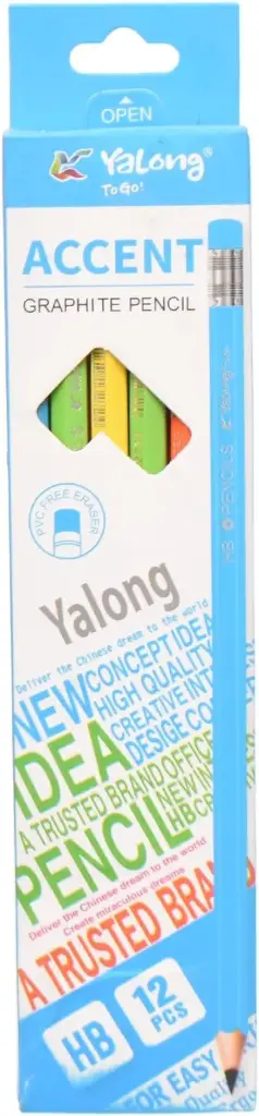 Yalong YL-112 Pencils with Eraser – 12-Piece Box