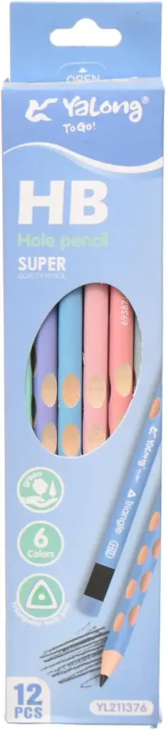 Yalong Triangular Pencil Box with Eraser – 12 Pencils YL-115