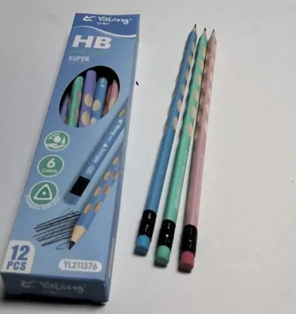 Yalong Triangular Pencil Box with Eraser - 12 Pencils YL-115