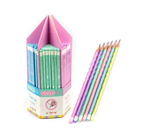 Yalong Triangular Pencil Box with Eraser - 12 Pencils YL-107