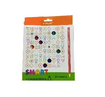 SMART Y Plus Long Wooden Colored Pencils Set 24 Colors Cardboard Box PC250200