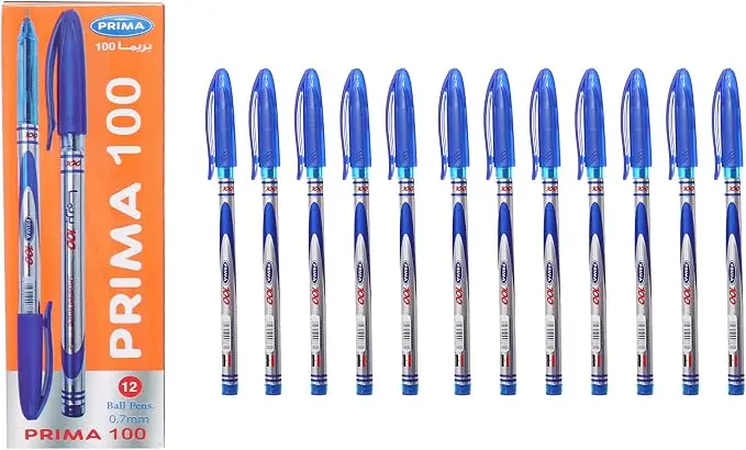 Prima 100 Ballpoint Pens, 0.7 mm, Set of 12 Pieces