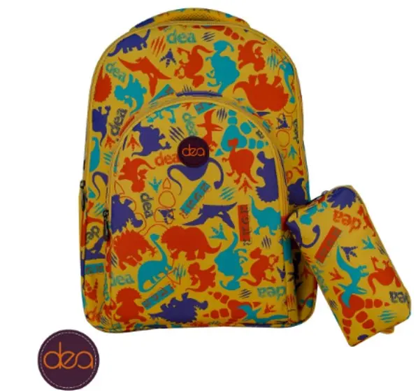 DEA RETRO 18-Inch School Backpack Set with Pencil Case - Yellow