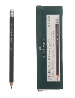 Faber-Castell 2112 HB Graphite Pencils with Eraser – 12-Piece Pack