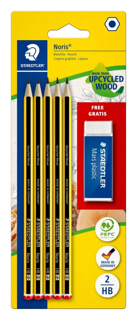 قلم رصاص ستدلر Noris + eraser bc 100% PEFC