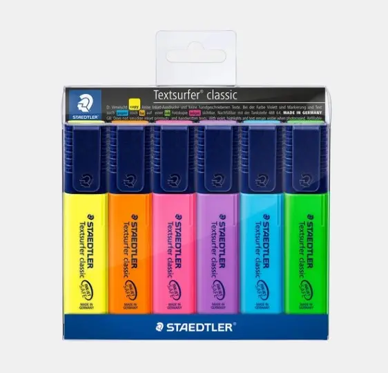 هايلايتر ستدلر Textsurfer.cl.6قطعة.wallet