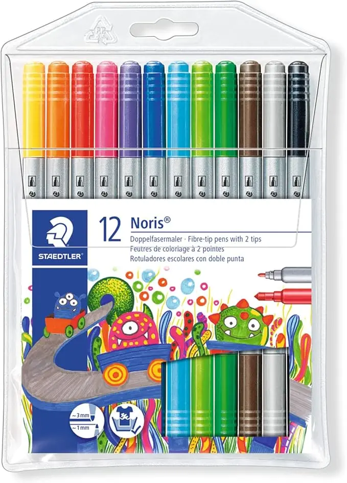 STAEDTLER Fibre tip pen 2tips N 12pcs.wallet