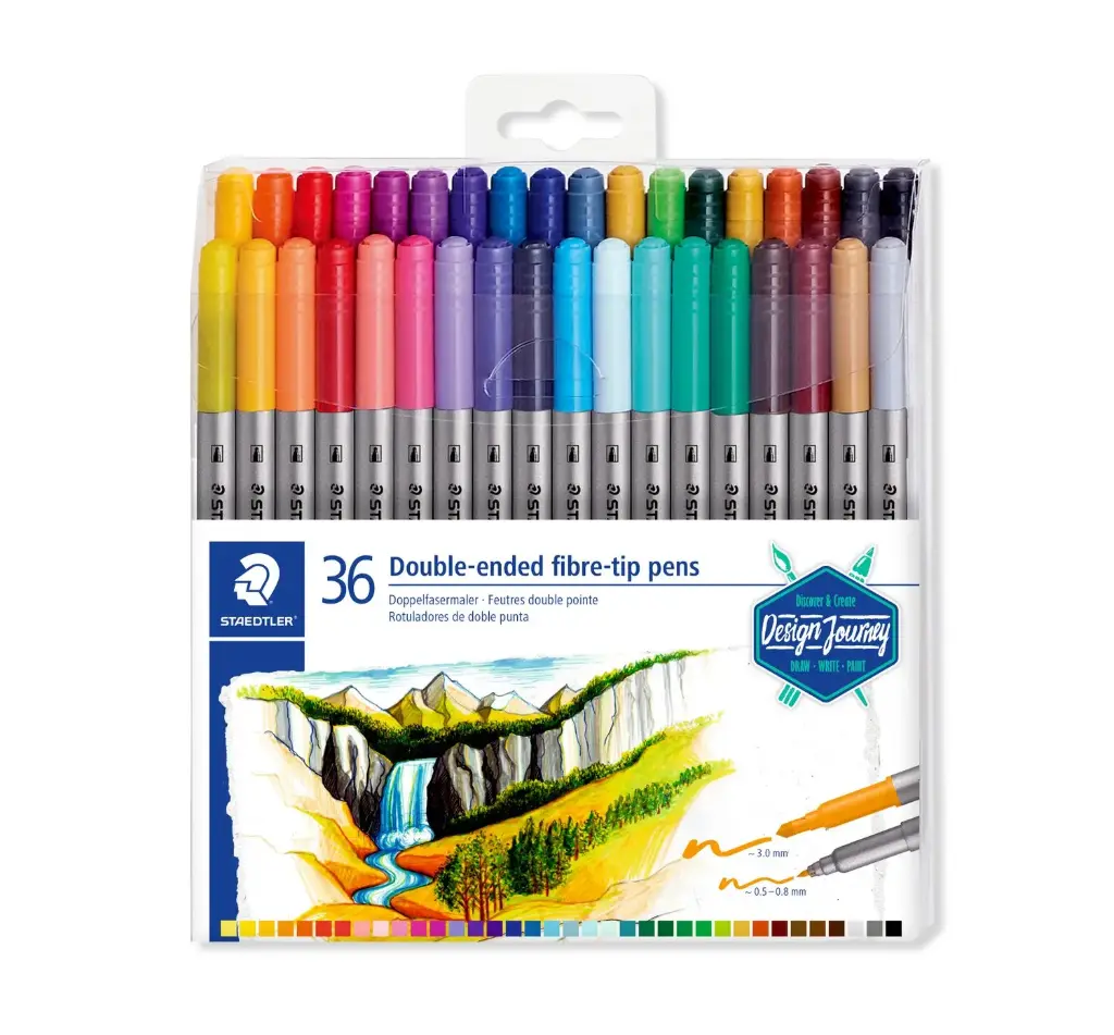 STAEDTLER Double-ended fibre-tip pens 36pcs