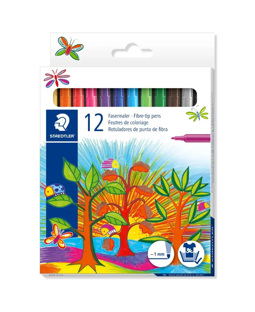 STAEDTLER Fibre-tip pens 12pcs cardbox