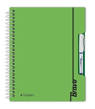 Bravo Notebook New 4 Subject 168 Sheets Plastic Cover Single Piece