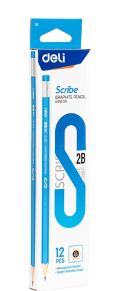 Deli Pencil With Eraser 2B Box 12 PenEU51000