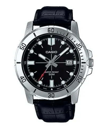 Casio Watch Leather Band , MTP-VD01L-1EVUDF