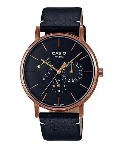 Casio Genuine Leather Band Watch MTP-E320RL-1EVDF