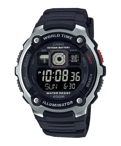Casio Watch Resin Band , AE-2000W-1BVDF