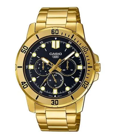 Casio Watch Stainless Steel 
Triple-fold Clasp Band , MTP-VD300G-1EUDF