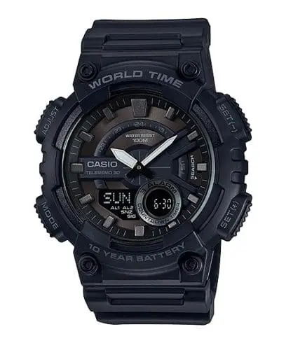 Casio Watch Resin Band , AEQ-110W-1BVDF