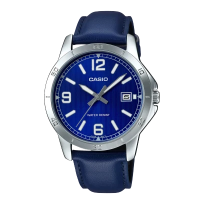 Casio Watch Leather Band , MTP-V004L-2BUDF