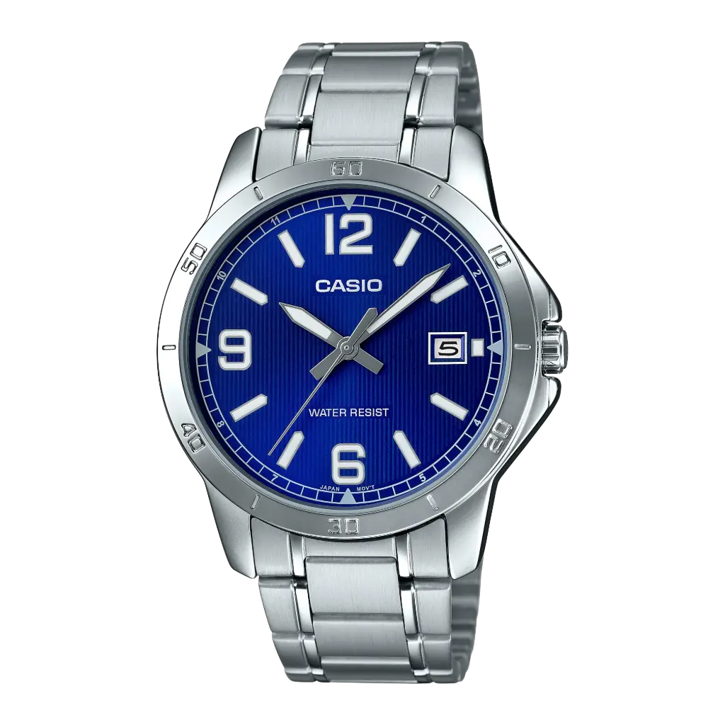 Casio Watch Stainless Steel Triple-fold Clasp Band , MTP-V004D-2BUDF