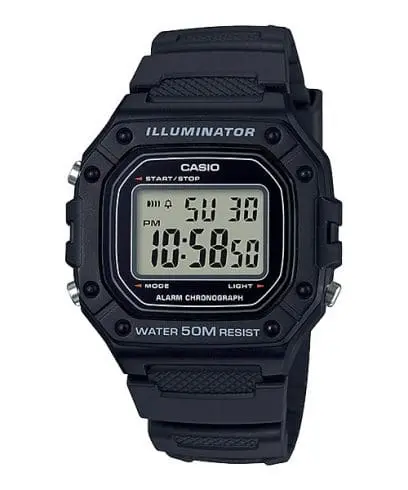 Casio Watch Resin Band , W-218H-1AVDF
