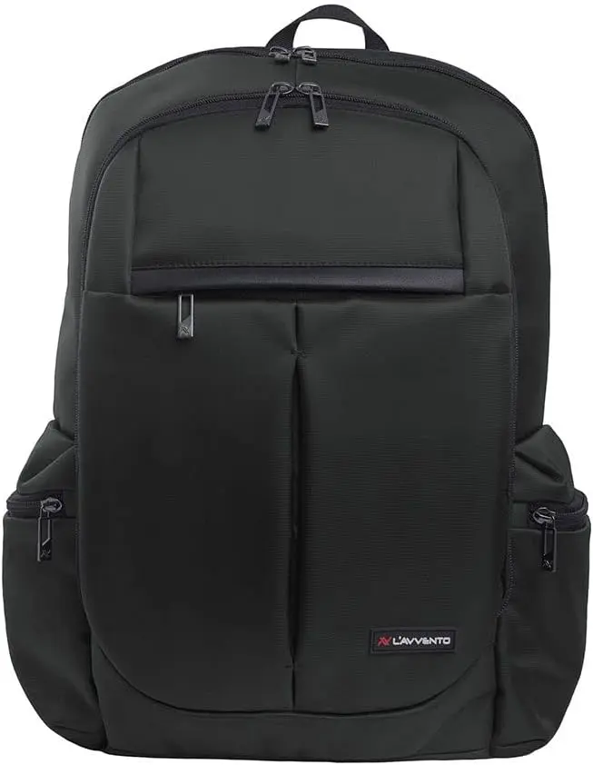 L'AVVENTO Laptop Backpack up to 15.6" with High-Quality Material and Side Zipper Thermal Pocket - Black
