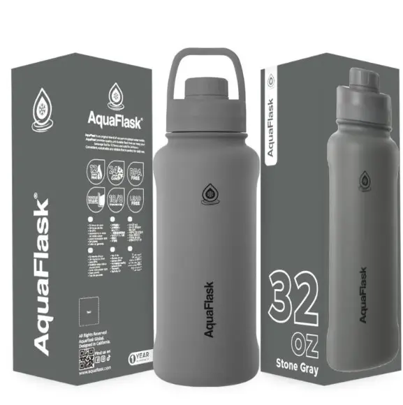 Aqua Flask Regular Water Bottle 32oz 946 ML Stone Gray AF-T20