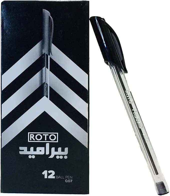 روتو علبة 12 قلم بيراميد أسود