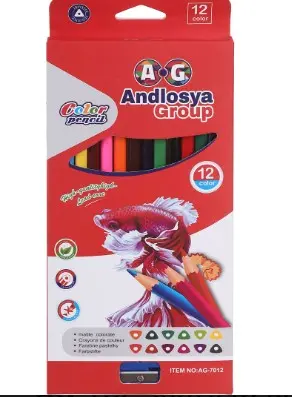 AG Long Colored Pencils Box – 12 Colors with Pencil Sharpener