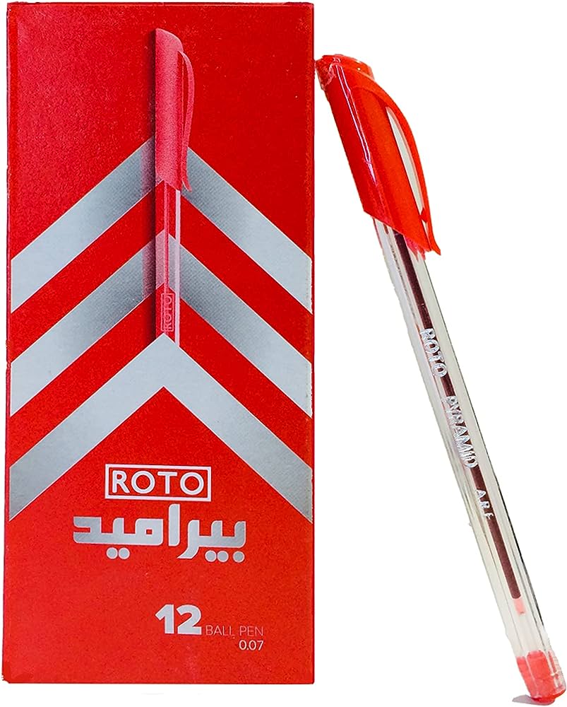 روتو علبة 12 قلم بيراميد أحمر