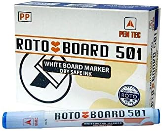 Roto Board 501 Chisel Tip Whiteboard Markers Blue – 12-Piece Set