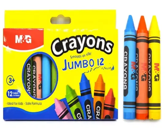 M&G Box Wax Crayons Oil Pastels Jumbo 12 Colors