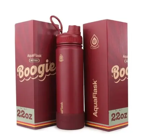 Aqua Flask Retro Water Bottle 650ml Boogie - Red AF-V96
