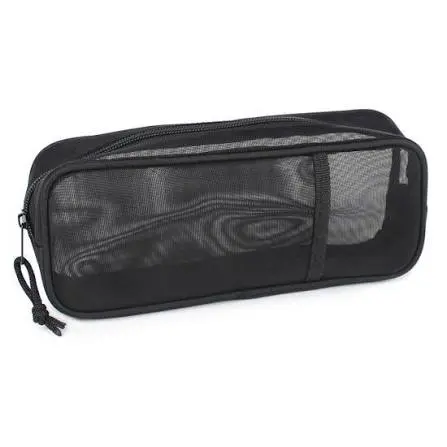 Black Glitter Mesh Pocket Pencil Case – Polyester PCP24048