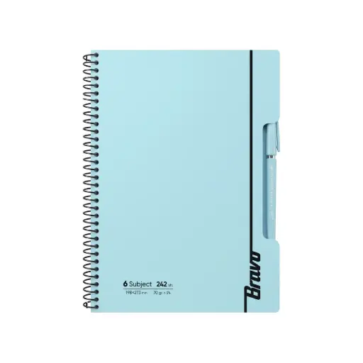 New Bravo 6-Subject Notebook 242 Sheets Plastic Cover