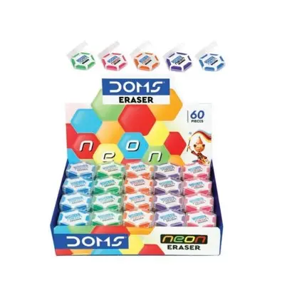 Doms Hexagonal Neon Eraser – Vacuum Pack Box