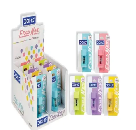 Doms Eraser & Sharpener Set with Container Model 80710 on Card