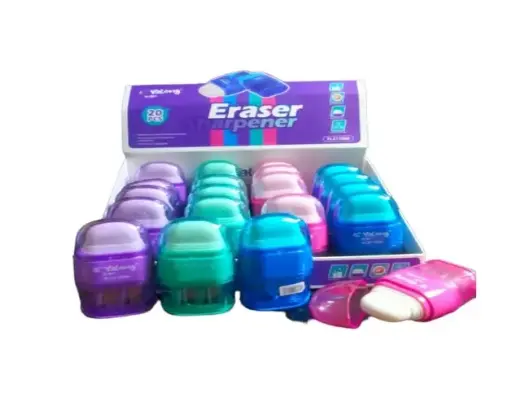 Yalong Plastic 2-Hole Pencil Sharpener with Eraser