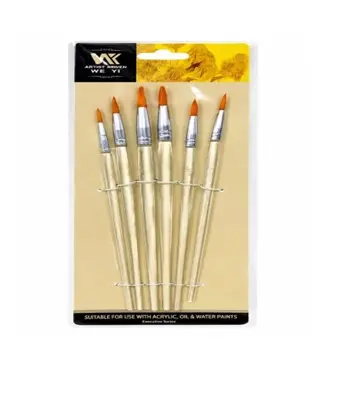 Bronze Paint Brush Set 6 Pieces Clear Handle 577-6RT