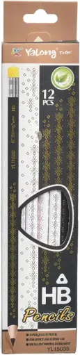 Yalong YL-105 Pencils with Eraser – 12-Piece Box