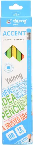 Yalong YL-112 Pencils with Eraser – 12-Piece Box