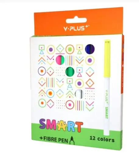 طقم أقلام ماركر SMART Y Plus طويلة السن – 12 لونا علبة كرتون موديل FP250100