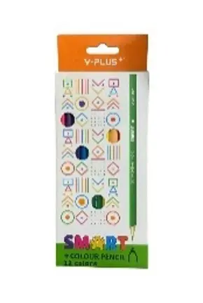 SMART Y Plus Long Wooden Colored Pencils Set 12 Colors Cardboard Box PC250100