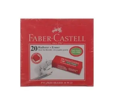 Faber-Castell PCV Free Red Eraser Box 20 Pieces