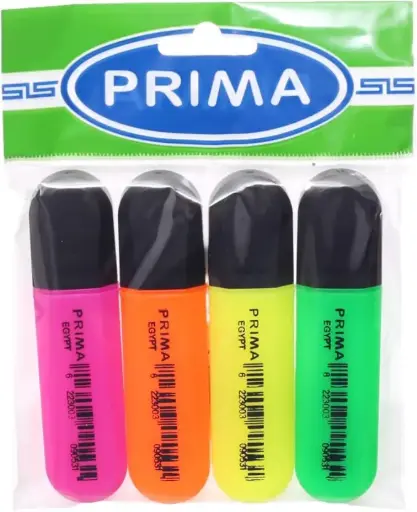 Prima Highlighter Pen Set 4 Pieces