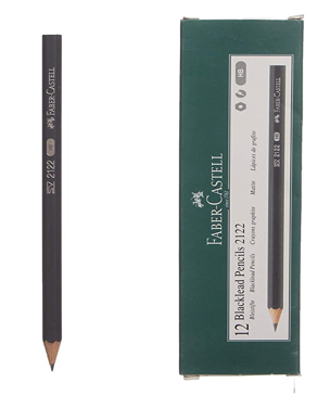 Faber-Castell 2122 HB Graphite Pencils without Eraser – 12-Piece Pack