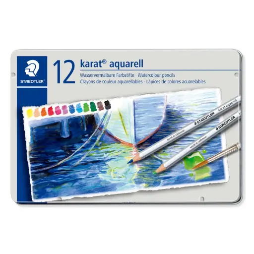أقلام تلوين مائية ستدلر Karat Aquarell 12قطعة FSC 100%